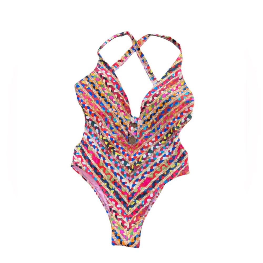 NWOT Sam Edelman Multicolor Patterned Swimsuit